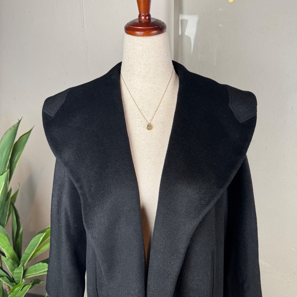 Vintage 1960s Cuddle Coat Black Shawl Collar Long Coat John Wanamaker S/M - Picture 2 of 8